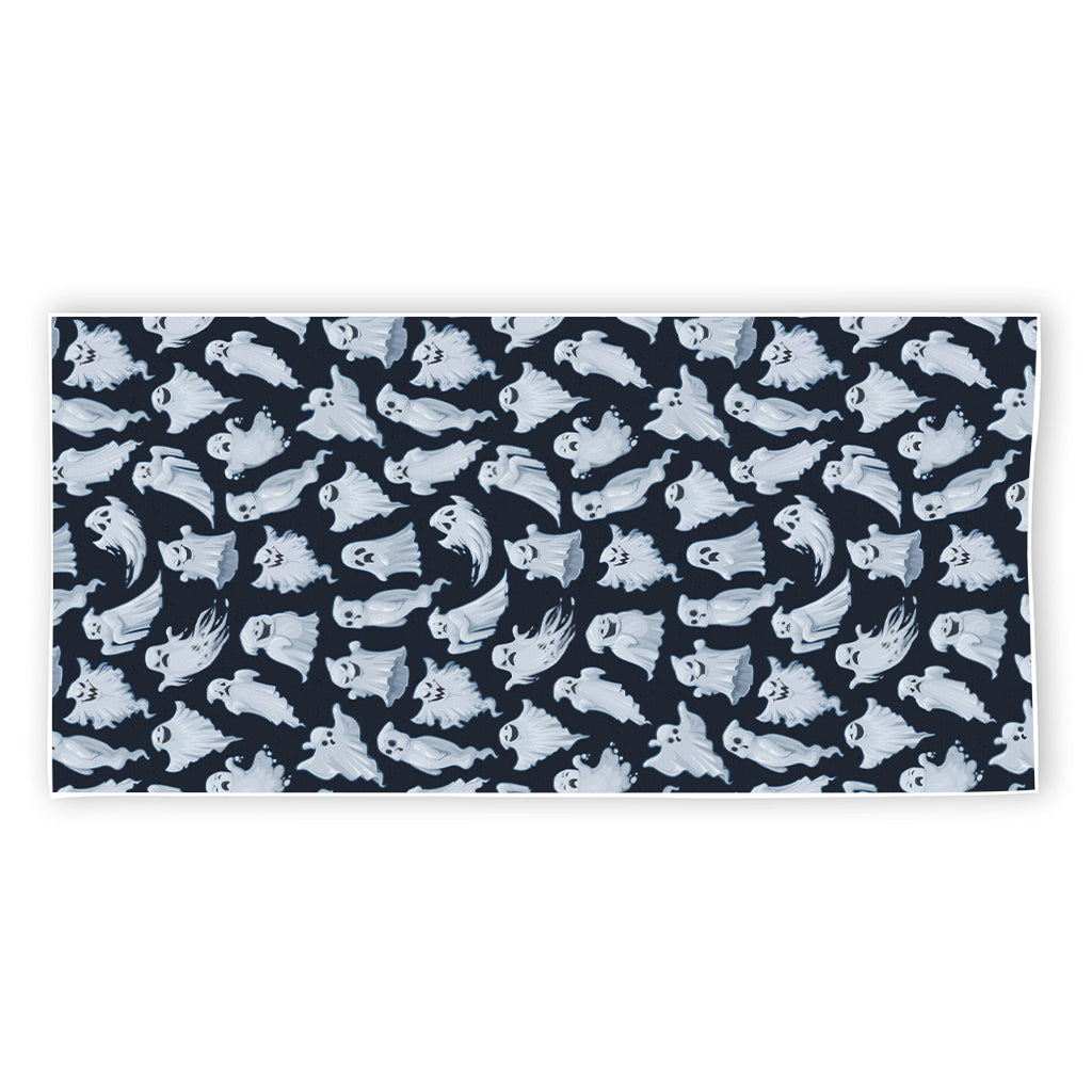 White Ghost Pattern Print Beach Towel