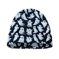 White Ghost Pattern Print Beanie
