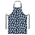 White Ghost Pattern Print Bib Apron With Pocket