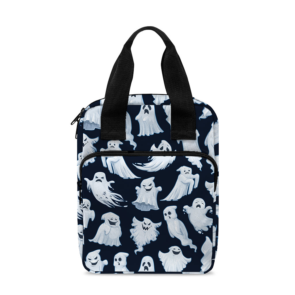 White Ghost Pattern Print Bible Tote Bag