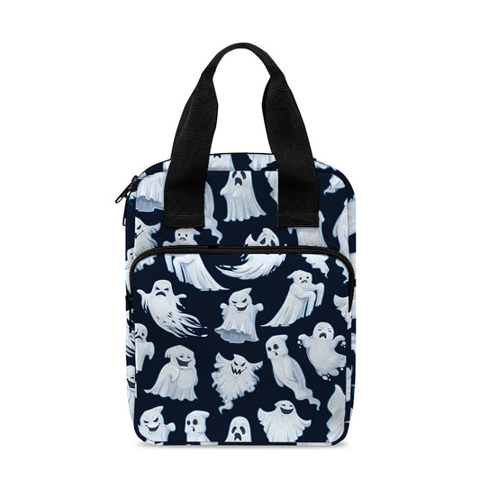 White Ghost Pattern Print Bible Tote Bag