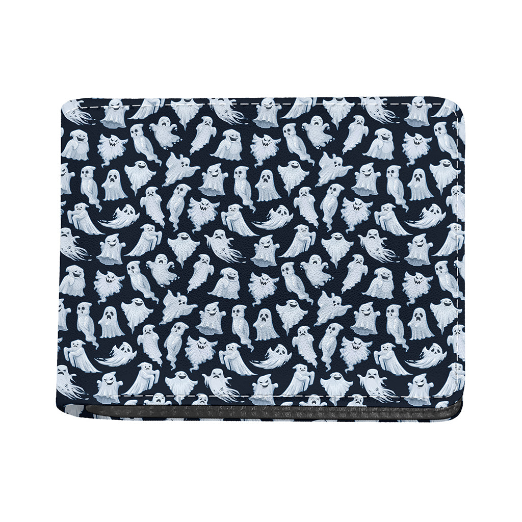 White Ghost Pattern Print Bifold Wallet