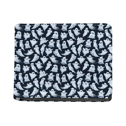 White Ghost Pattern Print Bifold Wallet