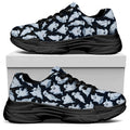 White Ghost Pattern Print Black Chunky Shoes