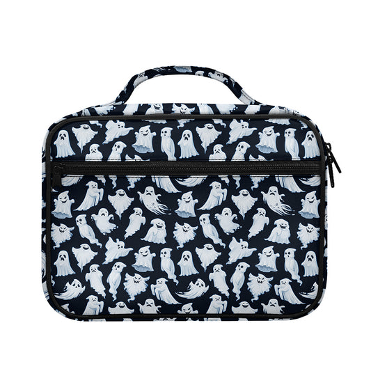 White Ghost Pattern Print Briefcase Bible Bag