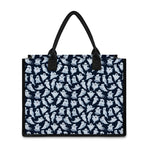 White Ghost Pattern Print Canvas Tote Bag