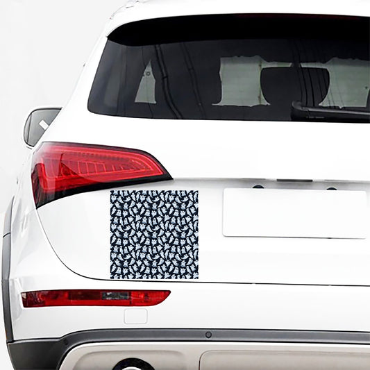 White Ghost Pattern Print Car Sticker