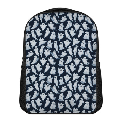 White Ghost Pattern Print Casual Backpack