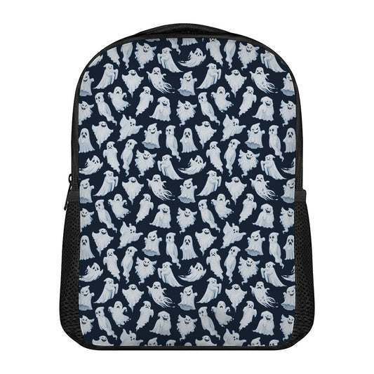 White Ghost Pattern Print Casual Backpack