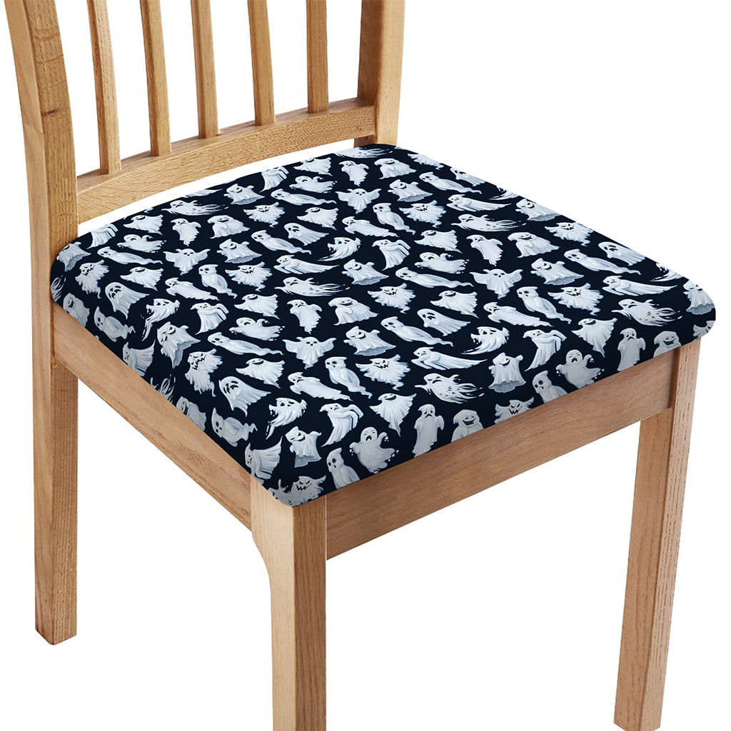 White Ghost Pattern Print Chair Cushion Cover