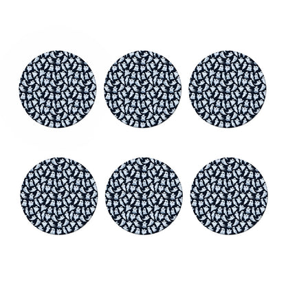 White Ghost Pattern Print Coaster Set