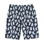 White Ghost Pattern Print Cotton Shorts