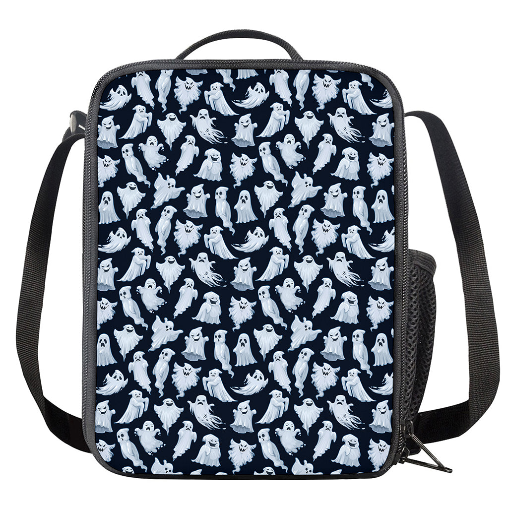 White Ghost Pattern Print Crossbody Lunch Bag