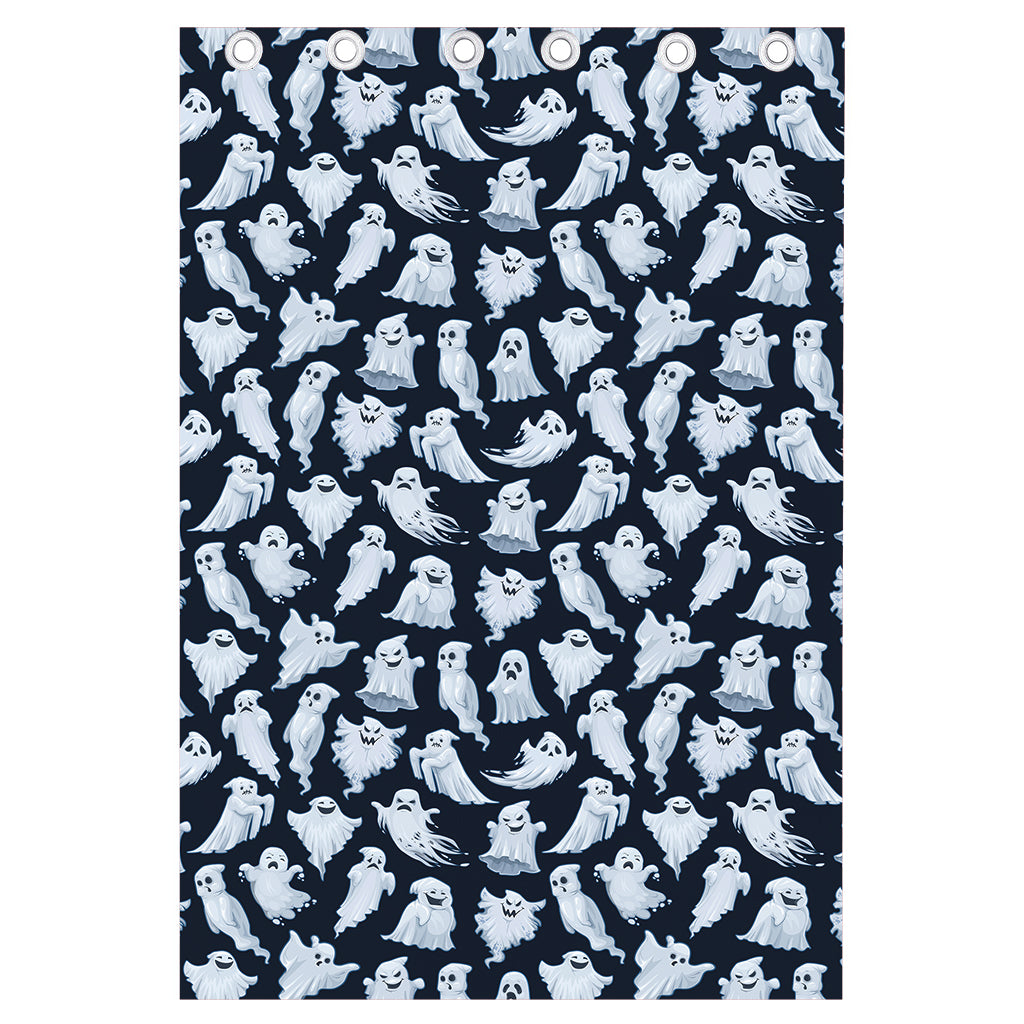 White Ghost Pattern Print Curtain