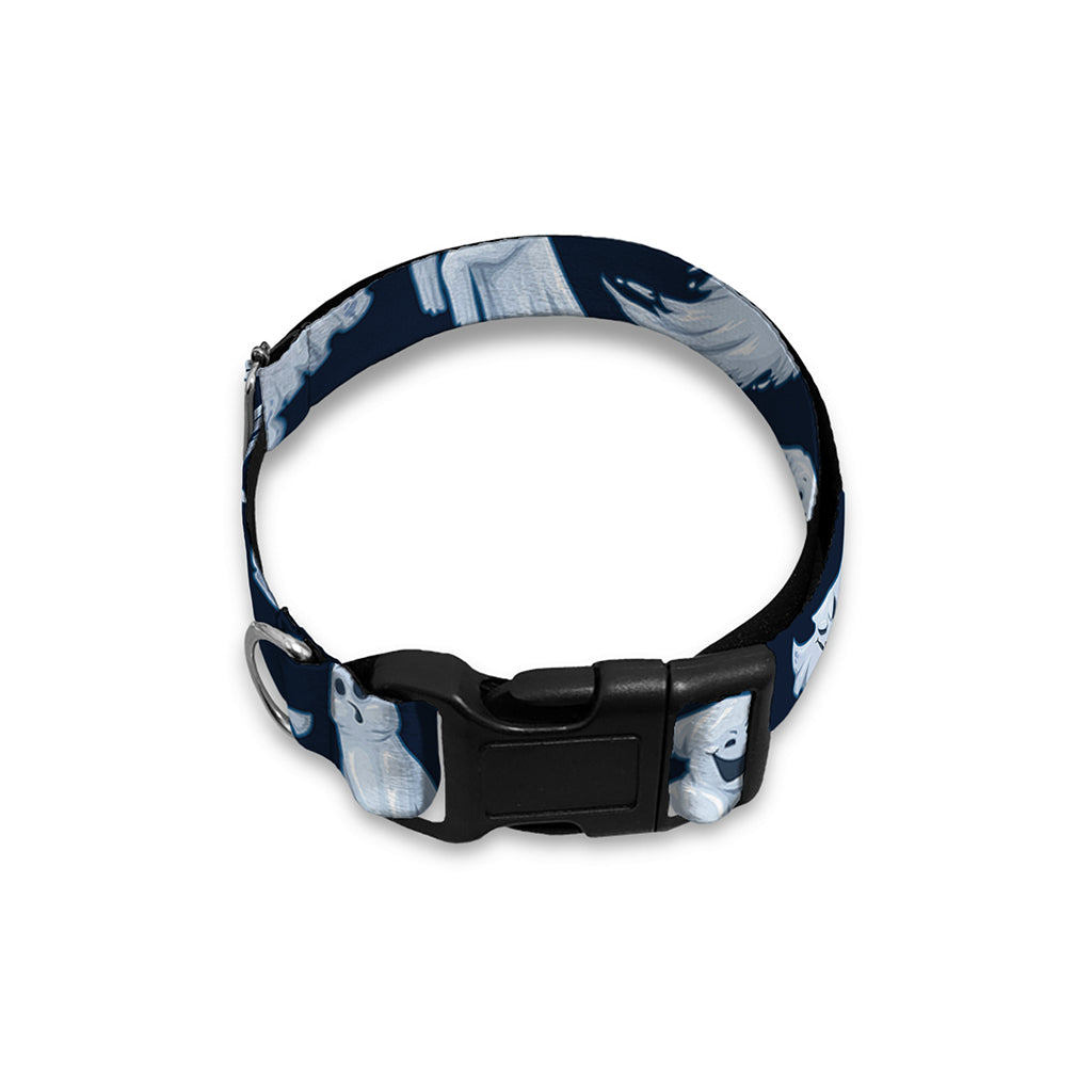 White Ghost Pattern Print Dog Collar