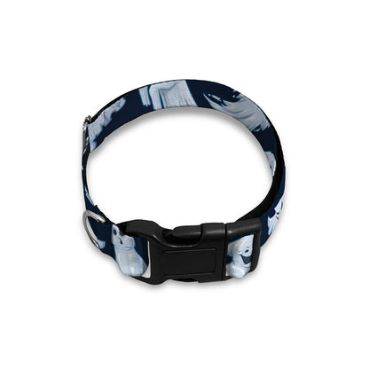 White Ghost Pattern Print Dog Collar