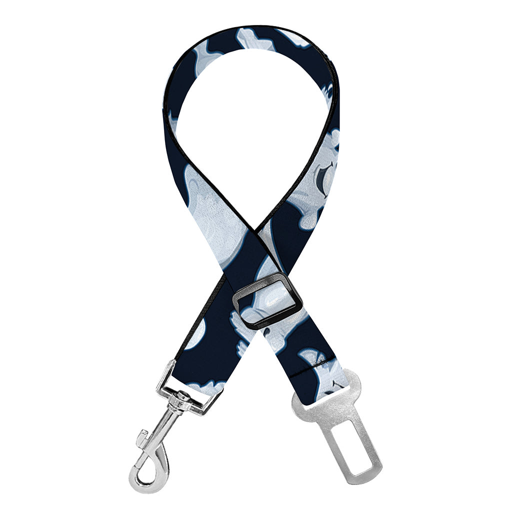 White Ghost Pattern Print Dog Seat Belt