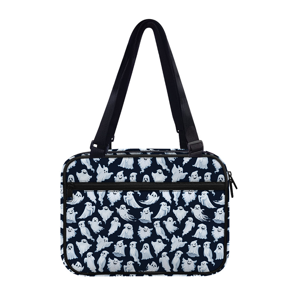 White Ghost Pattern Print Double Strap Bible Bag
