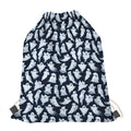 White Ghost Pattern Print Drawstring Bag
