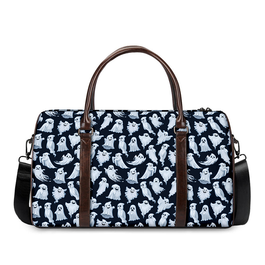 White Ghost Pattern Print Duffle Bag