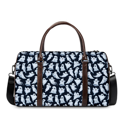 White Ghost Pattern Print Duffle Bag