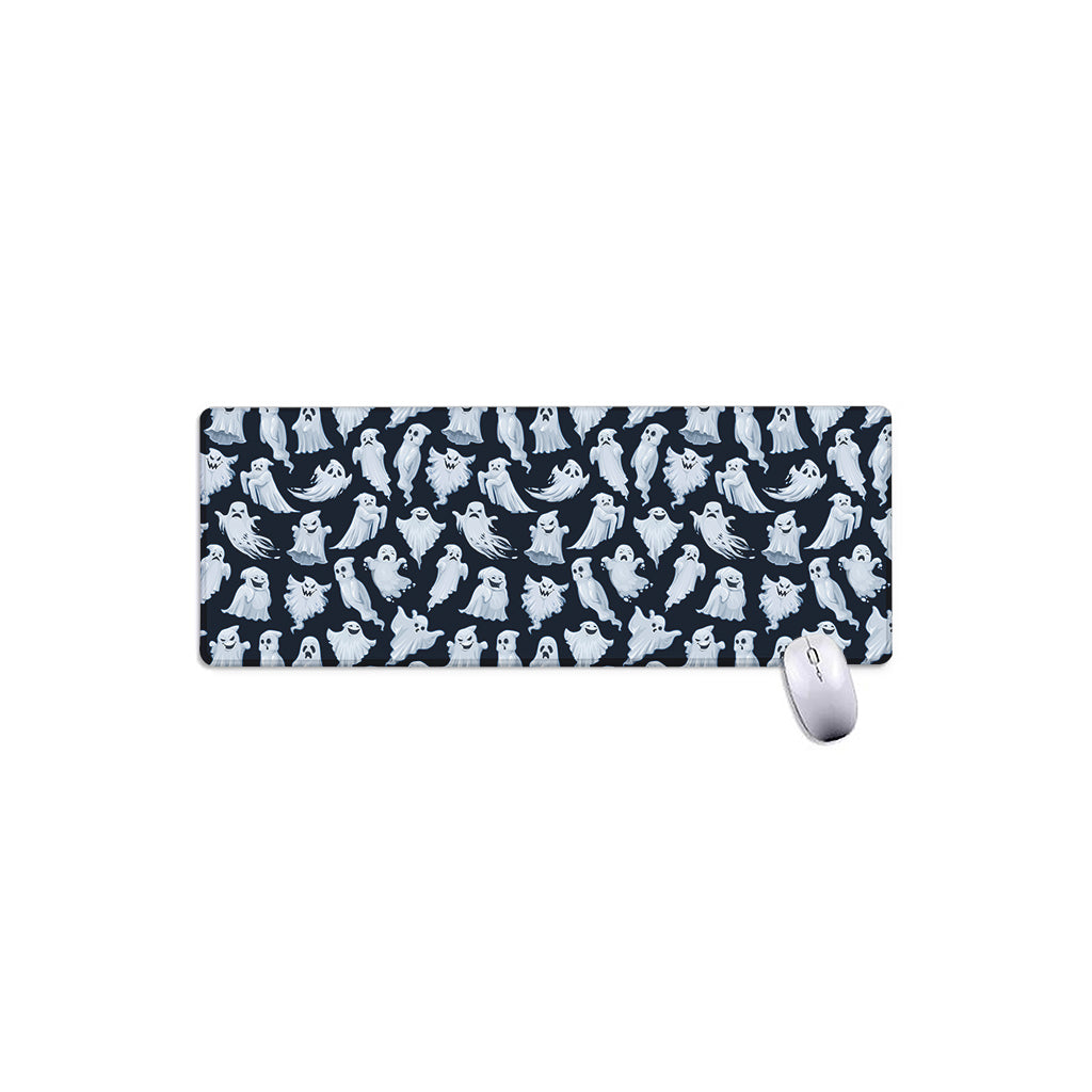 White Ghost Pattern Print Extended Mouse Pad
