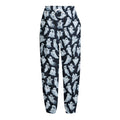 White Ghost Pattern Print Fleece Lined Knit Pants