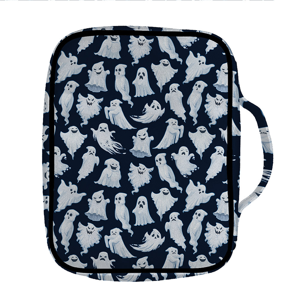 White Ghost Pattern Print Front Pocket Bible Bag