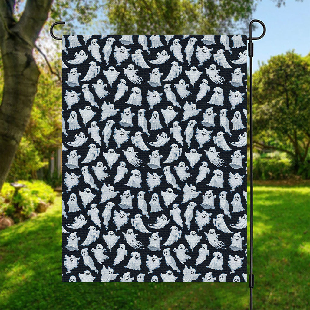 White Ghost Pattern Print Garden Flag