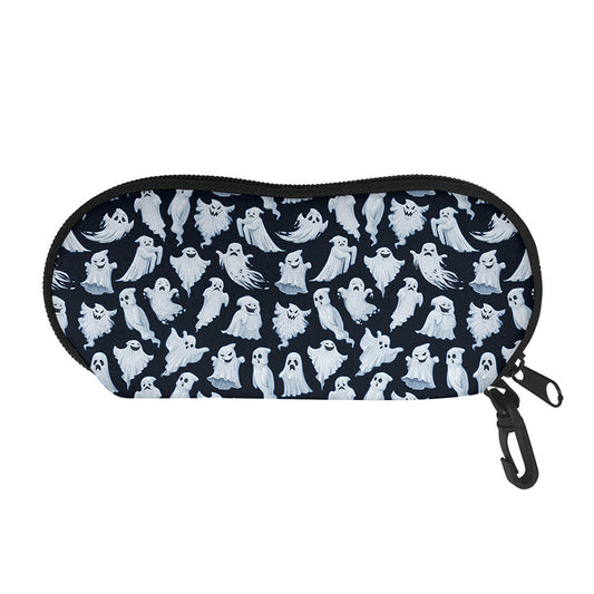 White Ghost Pattern Print Glasses Case