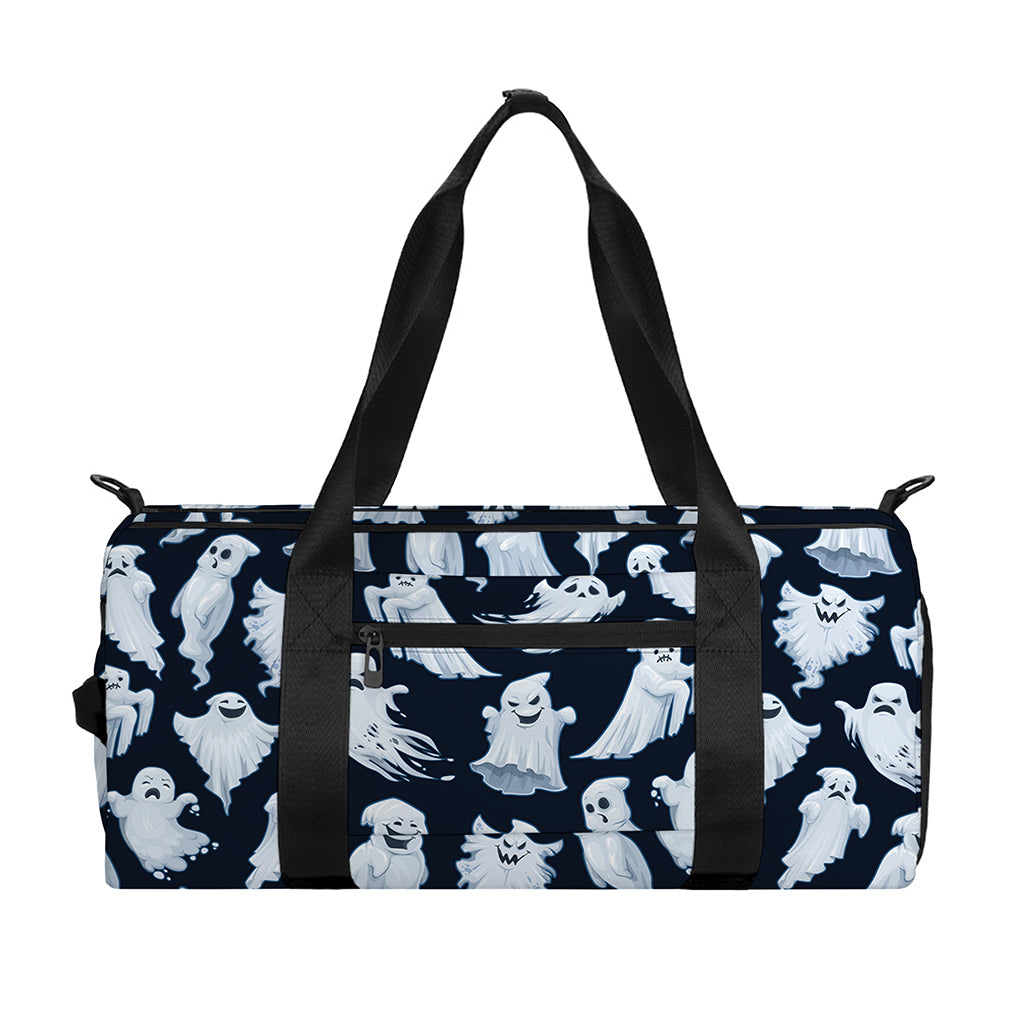 White Ghost Pattern Print Gym Bag