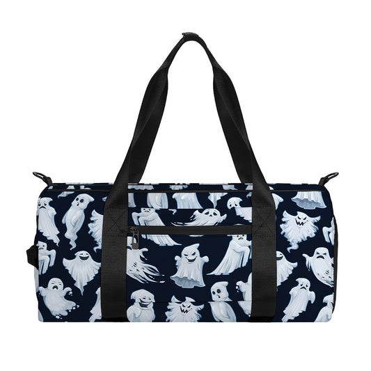 White Ghost Pattern Print Gym Bag