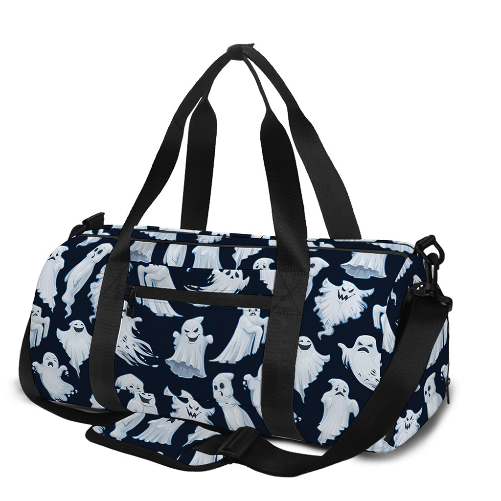 White Ghost Pattern Print Gym Bag