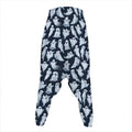 White Ghost Pattern Print Hammer Pants