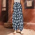 White Ghost Pattern Print Harem Pants