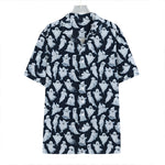 White Ghost Pattern Print Hawaiian Shirt