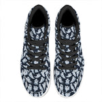 White Ghost Pattern Print High Top Leather Sneakers