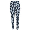 White Ghost Pattern Print High-Waisted Pocket Leggings