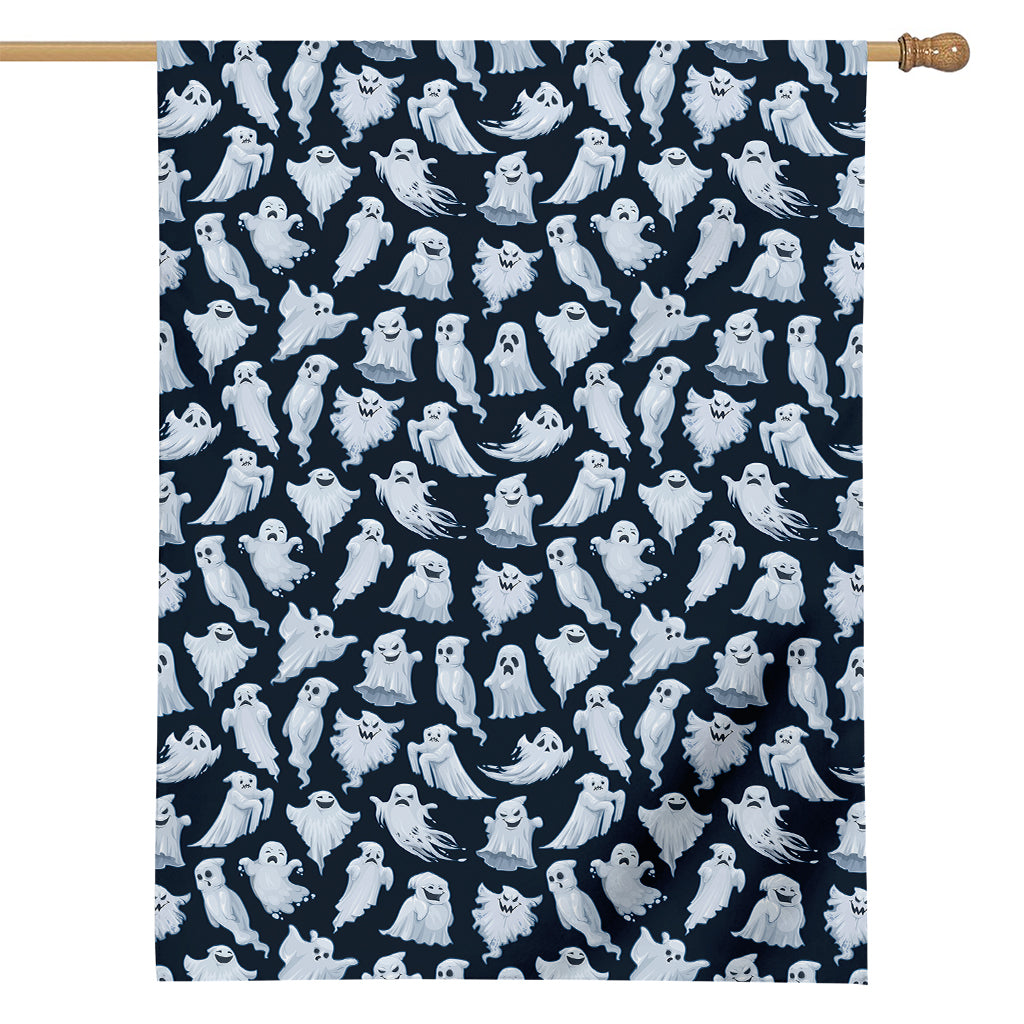 White Ghost Pattern Print House Flag