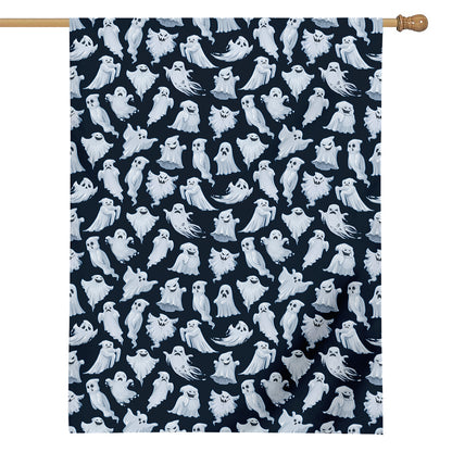 White Ghost Pattern Print House Flag