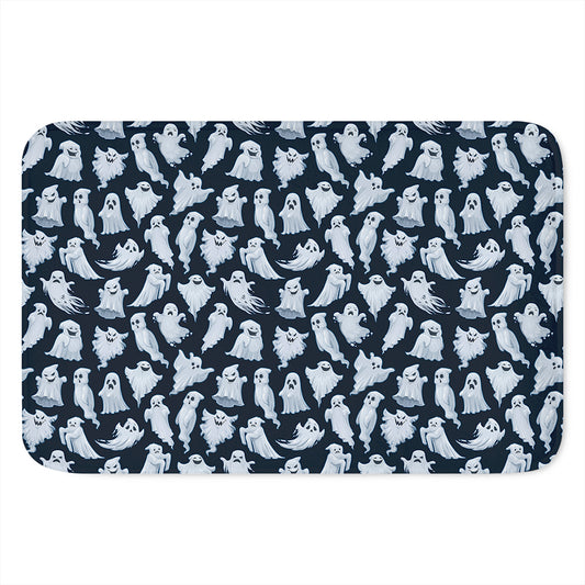 White Ghost Pattern Print Indoor Door Mat