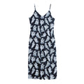 White Ghost Pattern Print Jersey Midi Cami Dress