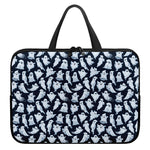 White Ghost Pattern Print Laptop Sleeve With Handle