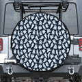 White Ghost Pattern Print Leather Spare Tire Cover