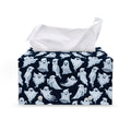 White Ghost Pattern Print Leather Tissue Box Cover