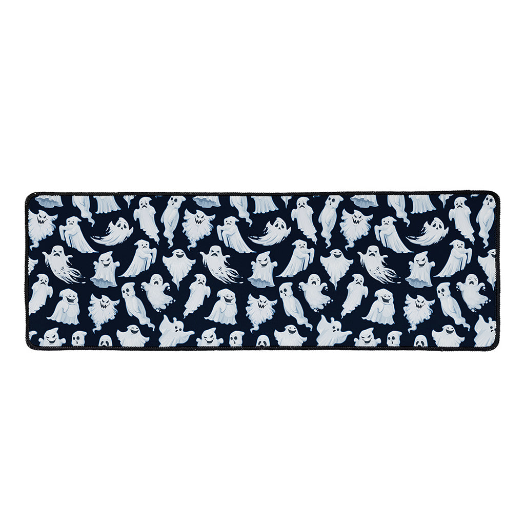 White Ghost Pattern Print Long Kitchen Mat