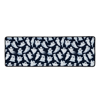 White Ghost Pattern Print Long Kitchen Mat