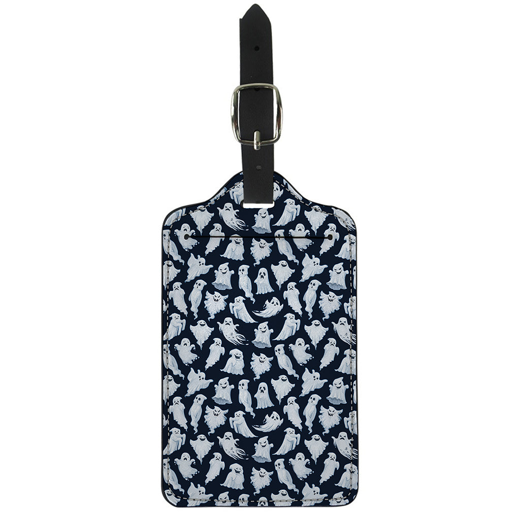 White Ghost Pattern Print Luggage Tag