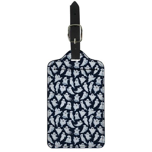 White Ghost Pattern Print Luggage Tag