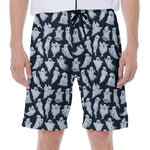 White Ghost Pattern Print Men's Beach Shorts